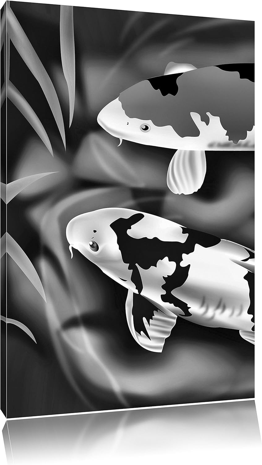 Pixxprint Edle Koi Karpfen Kunst als Leinwandbild/Grösse: 100x70 / Wandbild/Kunstdruck/fertig bespan