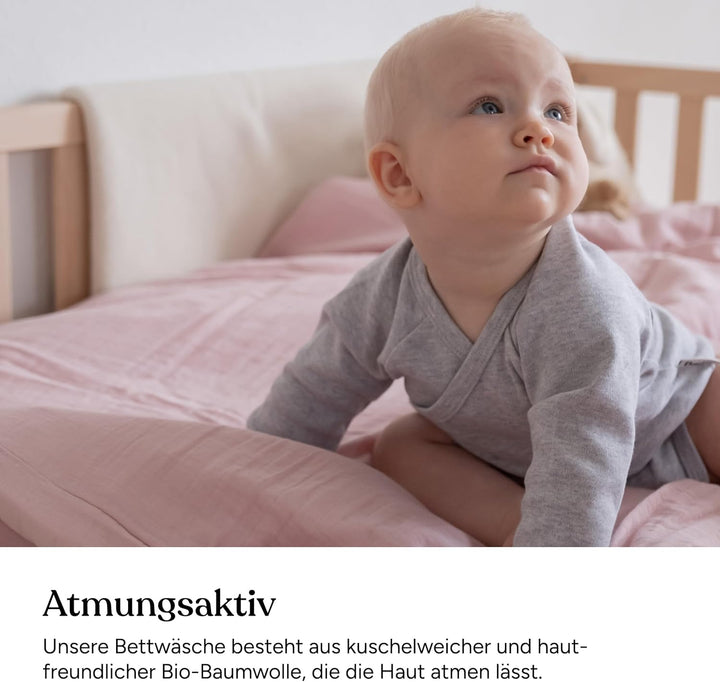 Ehrenkind® Bettwäsche-Set Feinbiber | 100% Bio-Baumwolle | Standard 100 by Oeko-TEX | 100x135cm + 40
