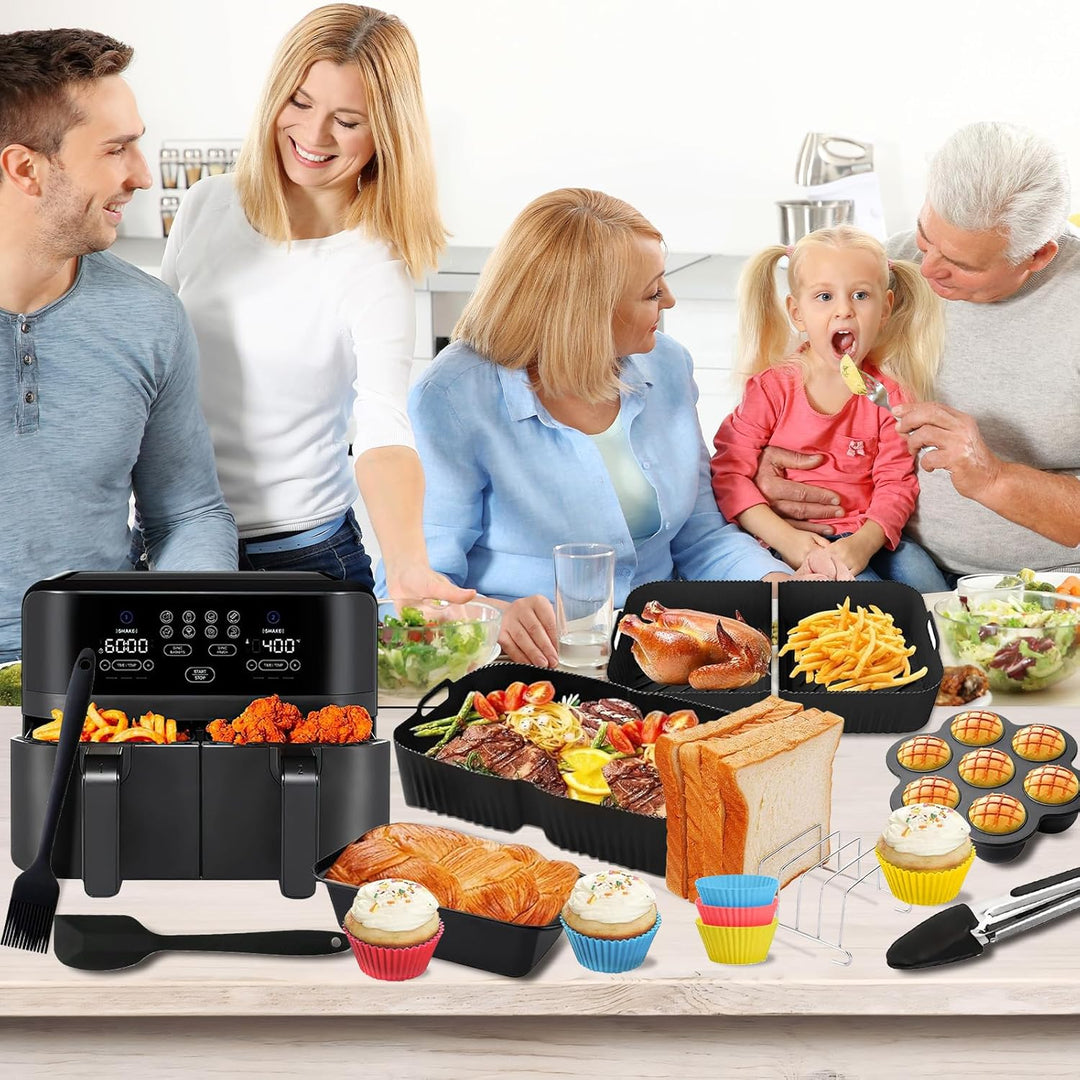 Heissluftfritteuse Zubehör, Airfryer Zubehör für Ninja Foodi Flexdrawer AF500EU 10,4L Air Fryer Sili