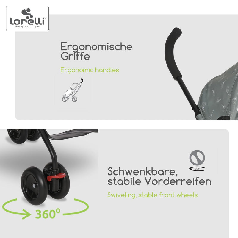 Lorelli Ultra Leichter Buggy Kinderwagen Vaya - nur 4,7kg - Kompakter Sportsitz bis 15kg, Sitzbuggy