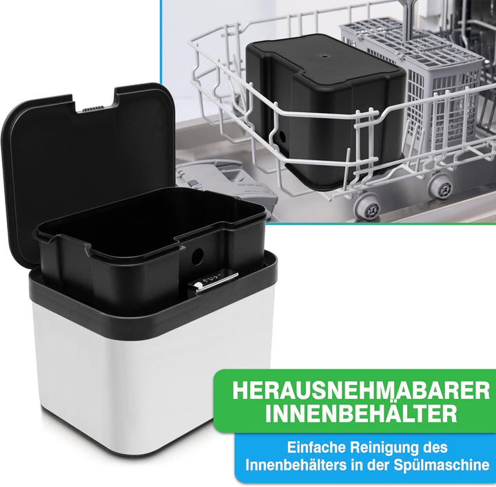 YourCasa® Komposteimer Küche aus Edelstahl - 4,3L - Biomülleimer Küche klein für alltäglichen Biomül