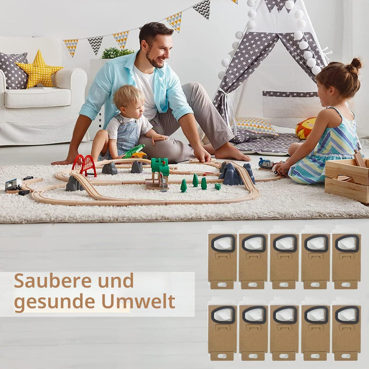 10 x Staubbeutel Ersatz für Xiaomi Roborock H7 H6 Staubsauger Zubehör Teile Weiss/Opulenter Garten,