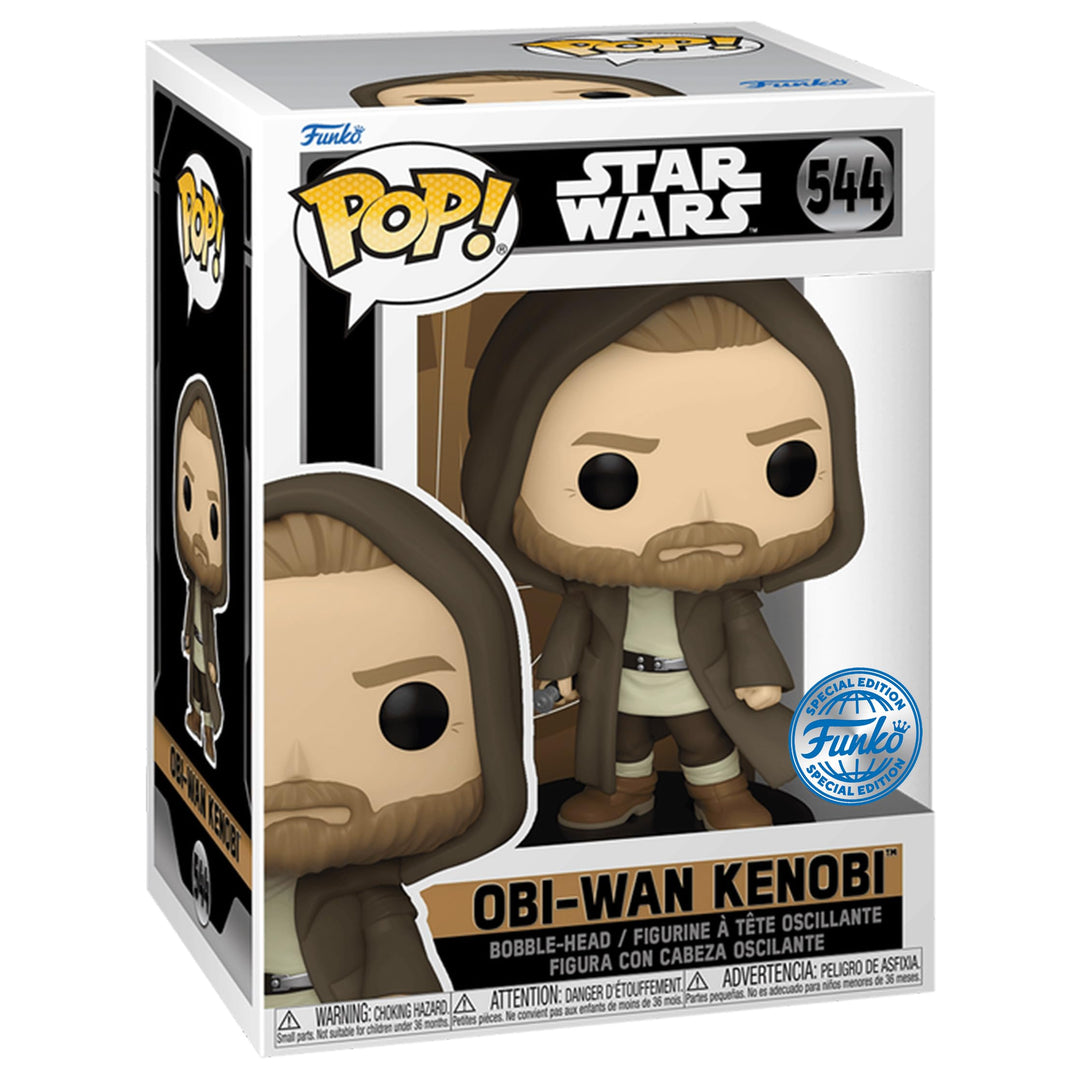 Funko Pop Obi-Wan Kenobi in Jedi Robe 544 Exclusive Box and Slip Protector Include