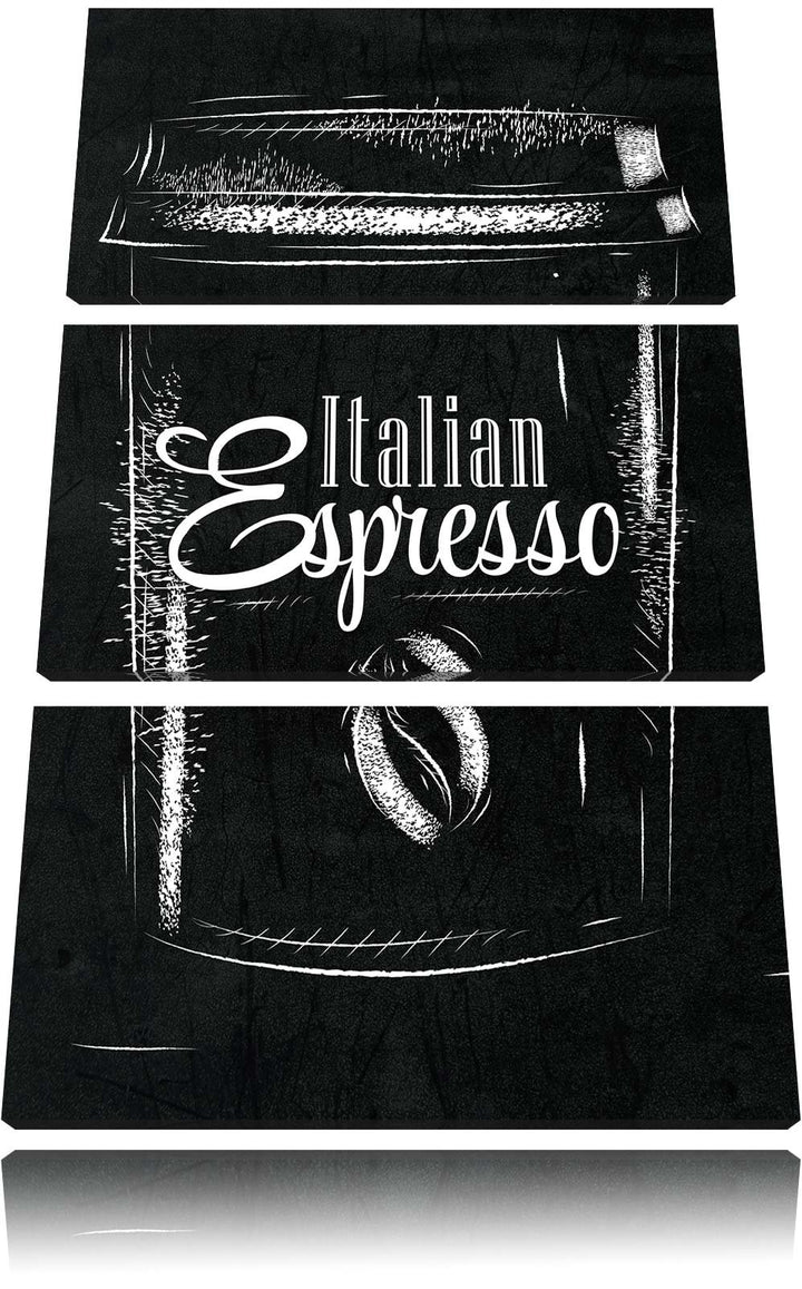 Pixxprint Italian Espresso schwarz 3-Teiler Leinwandbild 120x80 Bild auf Leinwand