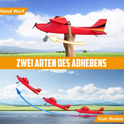 HAWK'S WORK 2 Kanal RC-Flugzeug, RC Flugzeug Ready to Fly, 2.4GHz Ferngesteuertes Flugzeug, Leicht z