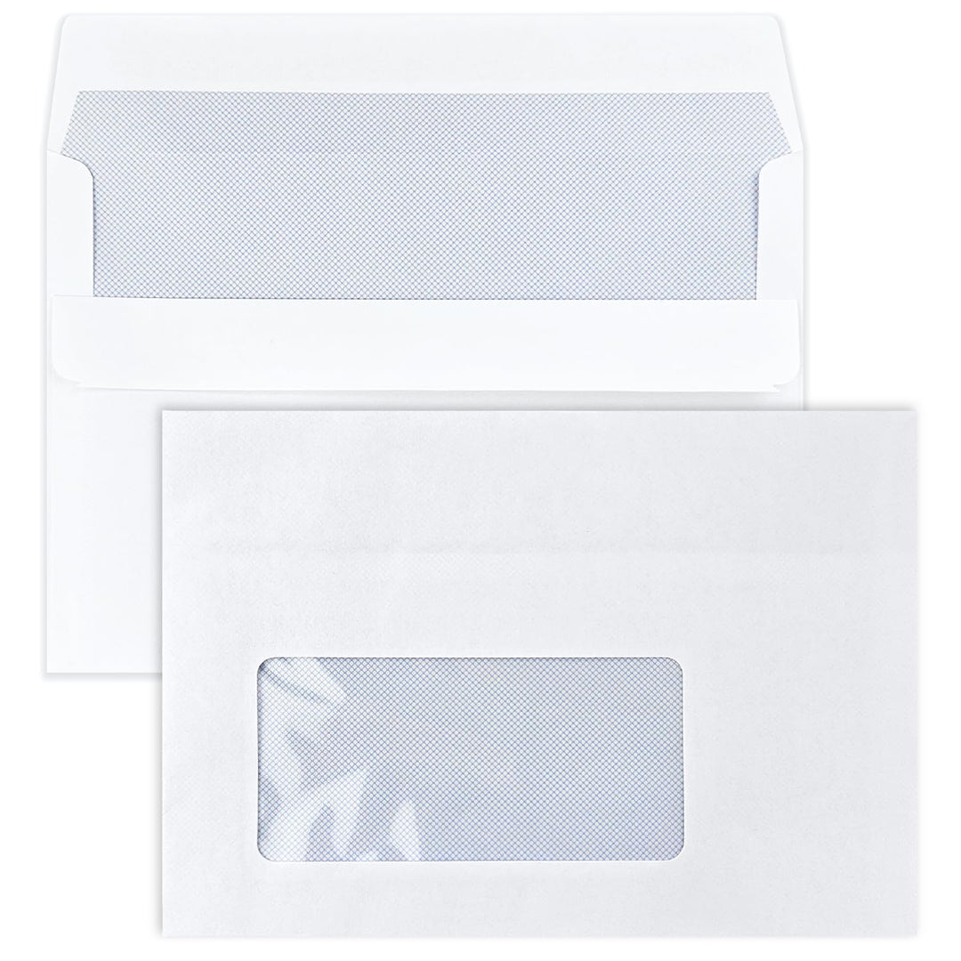Netuno 1000 weisse Briefumschläge DIN C6 114x 162 mm gerade Klappe selbstklebend mit Fenster links 7