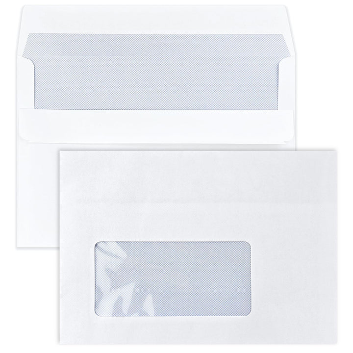 Netuno 1000 weisse Briefumschläge DIN C6 114x 162 mm gerade Klappe selbstklebend mit Fenster links 7