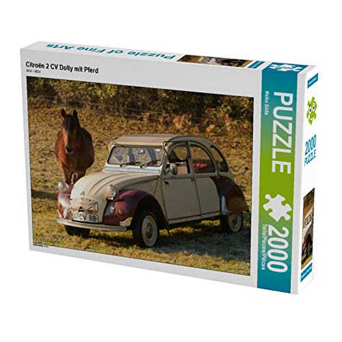 CALVENDO Puzzle Citroën 2 CV Dolly mit Pferd 2000 Teile Lege-Grösse 90 x 67 cm Foto-Puzzle Bild von