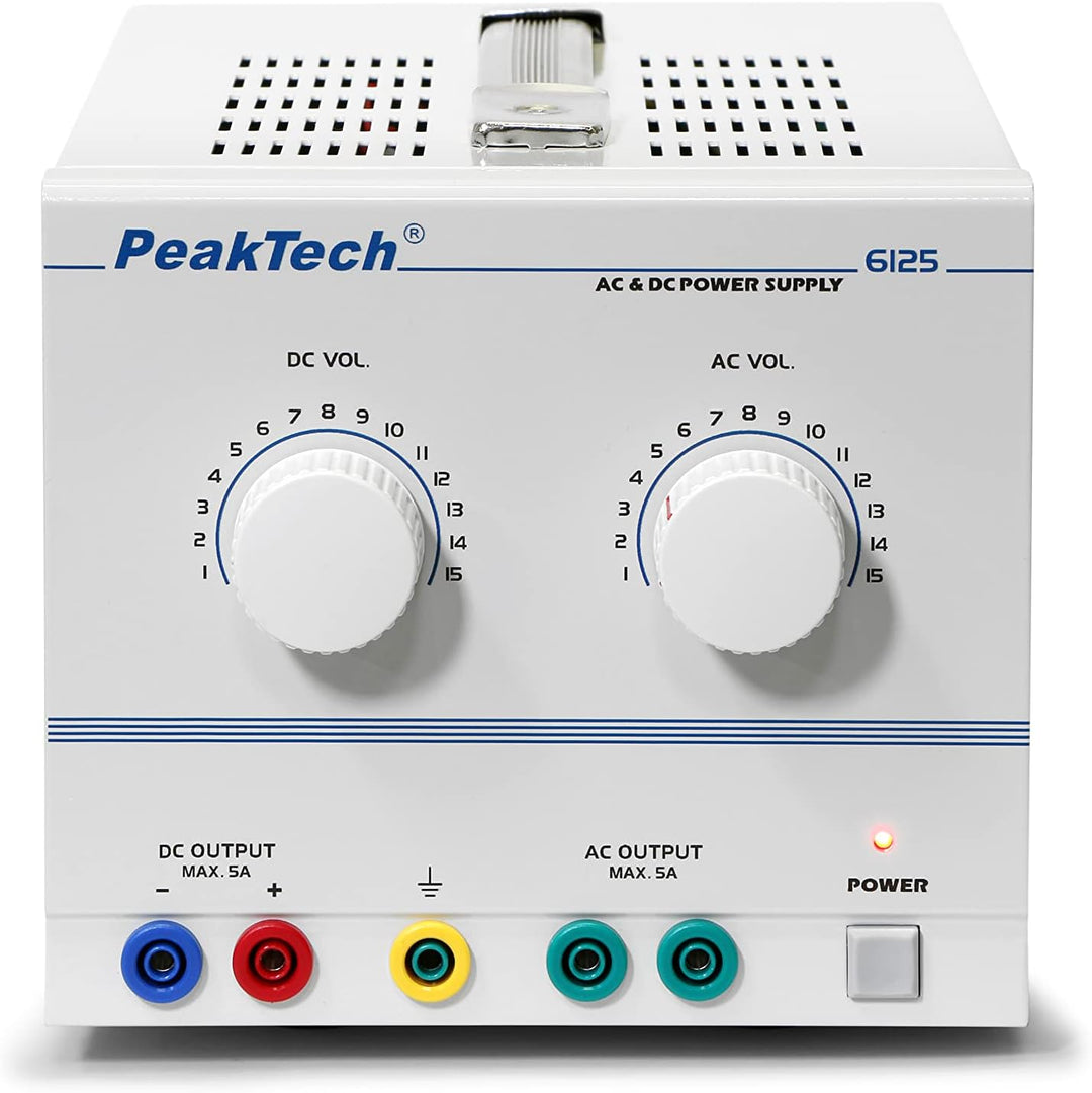 PeakTech DC AC Labornetzteil - Labornetzgerät 1-15V / 5A, linear, 1 Stück, P