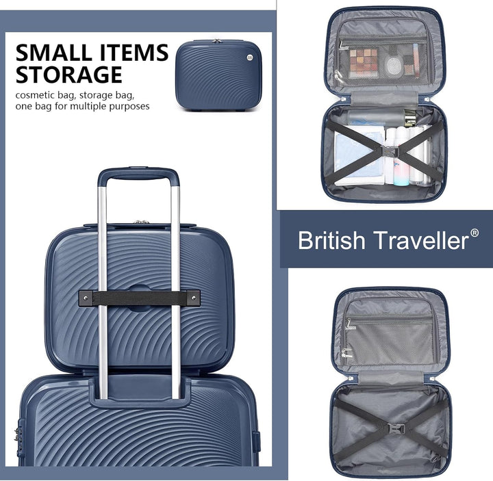 British Traveller Kosmetikkoffer Hartschalen Schminkkoffer Damen Handgepäck Tragbar Beautycase Leich