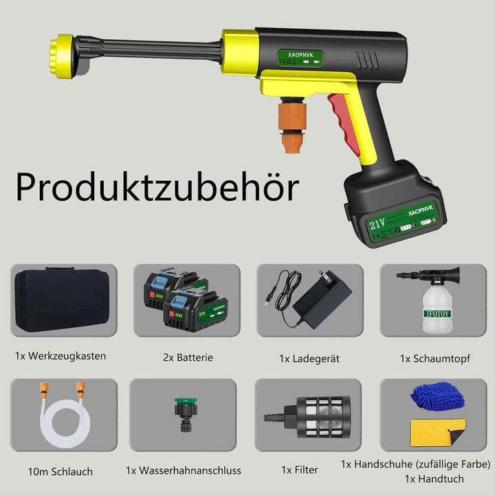 Akku Hochdruckreiniger, Tragbar Hochdruckreiniger mit 1200 PSI, Direkt an Den Wasserhahn Anschliessb