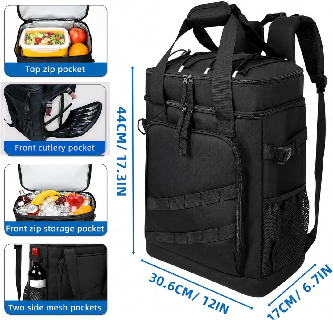 Kühlrucksack 40L, Leichter Rucksack mit Flaschenöffner, für Strand, Reisen, Camping und Mittagessen
