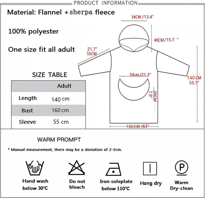 Queenshin Eisbär Hoodie Decke Oversize Langes Dicke mit Ärmeln Kuscheldecke Deckenpullover für Damen