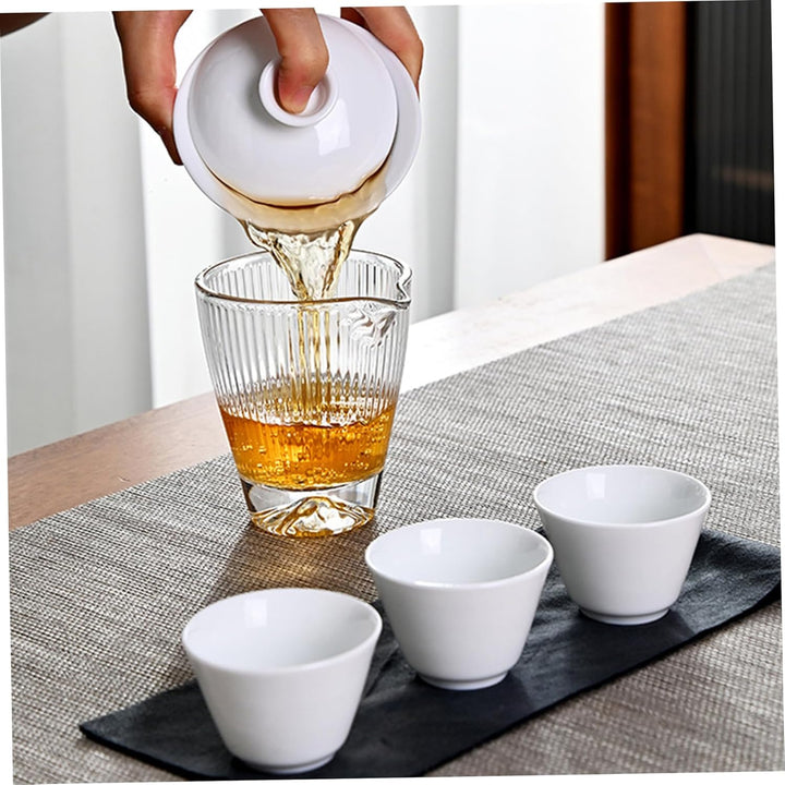 Gaiwan Tee -Set tragbare weisse Keramik -Gongfu -Tee -Set mit Aufbewahrungstasche für Heimreisepickn