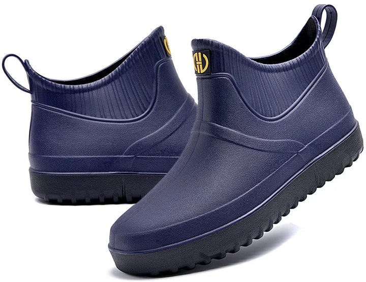 GURGER Herren Gummistiefel Kurz Wasserdicht Rutschfest Stadt Regenstiefel 39 EU Navy Blau A1, 39 EU