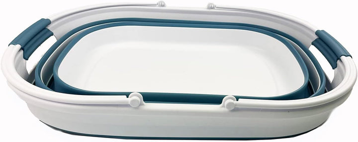 SAMMART 38L zusammenklappbarer Wäschekorb aus Kunststoff – ovale Wanne/Korb – faltbarer Aufbewahrung