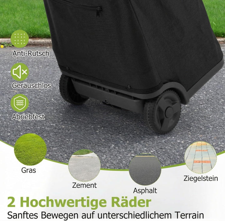 COSTWAY Einkaufstrolley klappbar, 50 Liter, Einkaufswagen mit 3 Taschen & verstellbarem Griff, Einka