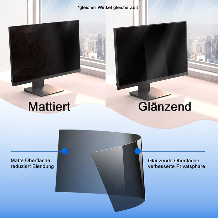 2 Stück 27 Zoll Sichtschutz für Computer Monitor Blickschutzfilter 16:9, Anti-Blaulichtfilter Blends