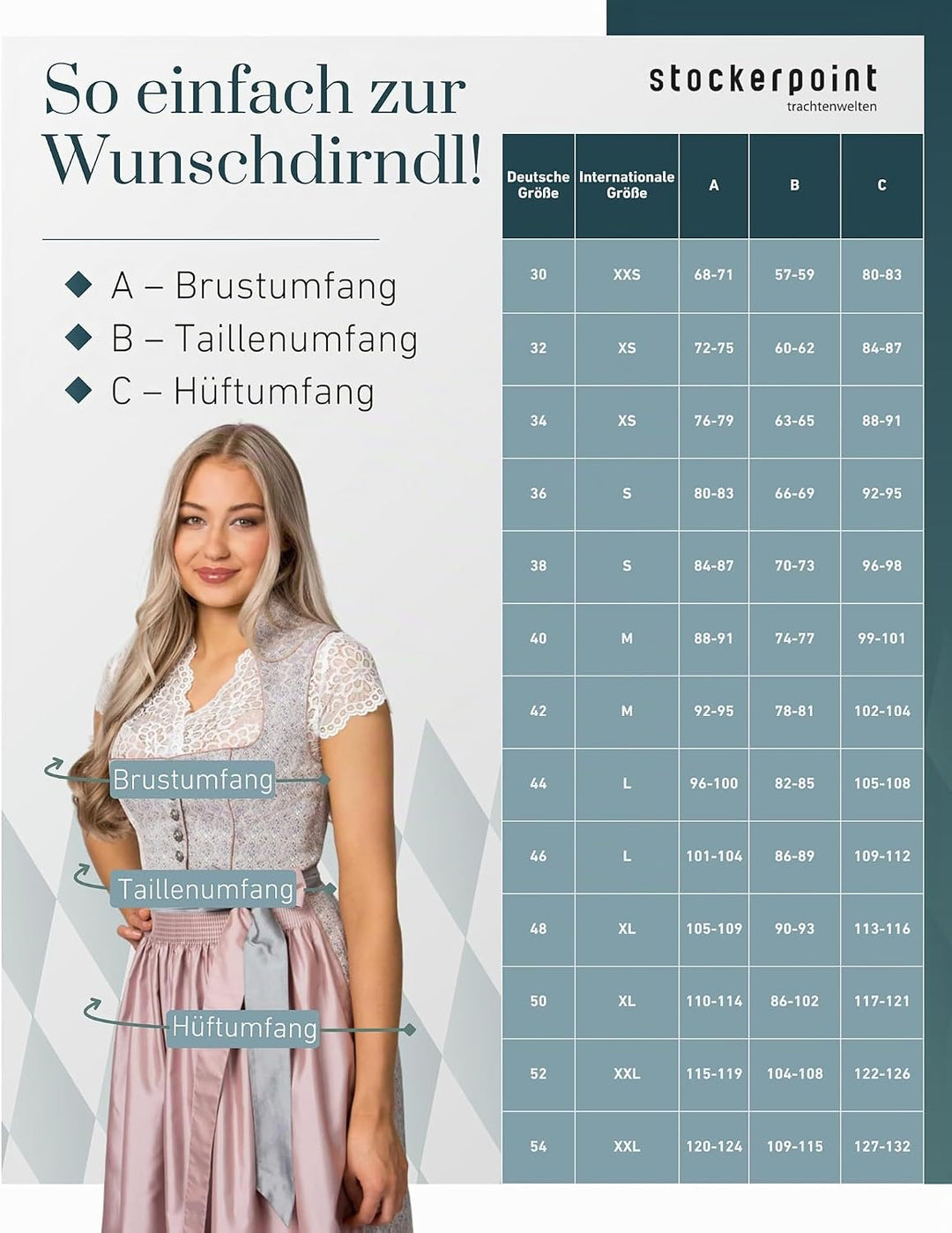 Stockerpoint Damen Dirndl Monroe Kleid für besondere Anlässe 40 Altrosa, 40 Altrosa