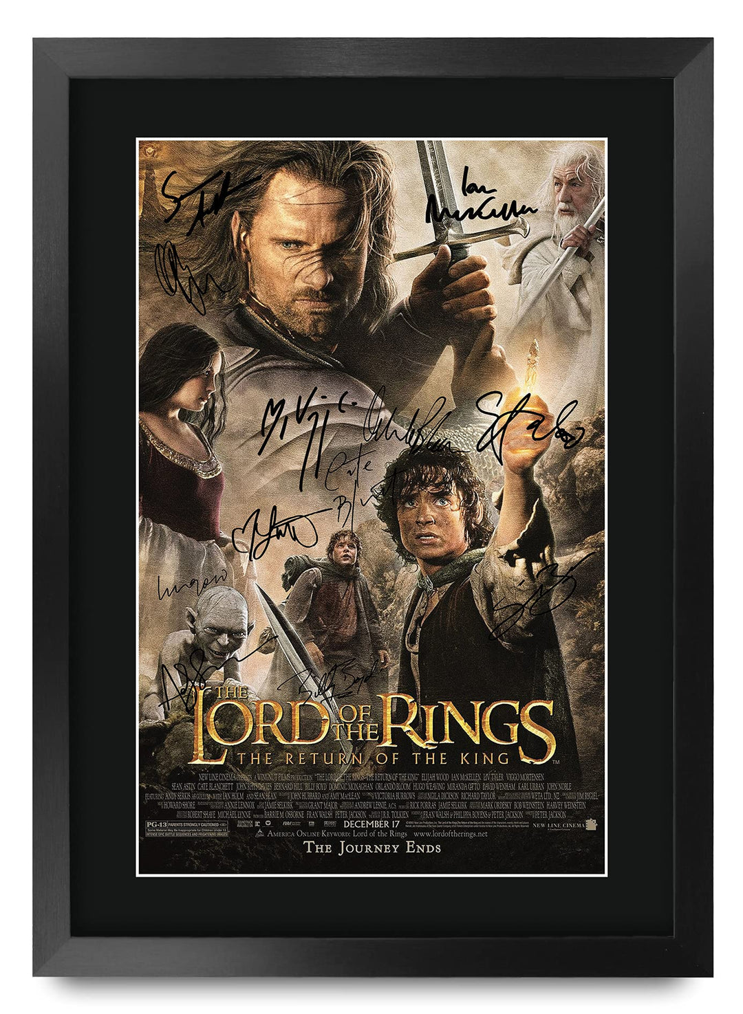 HWC Trading Lord Of The Rings The Return Of The King A3 Gerahmte Signiert Gedruckt Autogramme Bild D