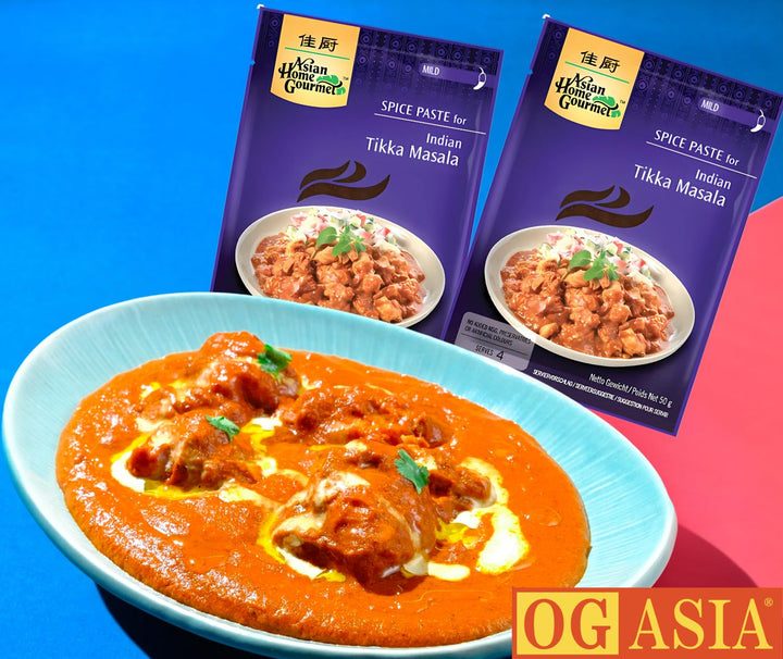 ASIAN HOME GOURMET Tikka Masala Paste – 12er Pack – Indische Gewürz Paste für Curry – OG ASIA – 12x