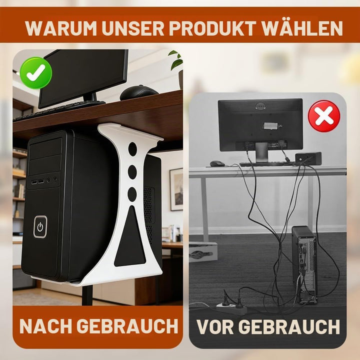 PC Halterung Unter Schreibtisch, PC Tischhalterung &amp; Wandhalterung Tower bis 35kg, Schwerlast Comput