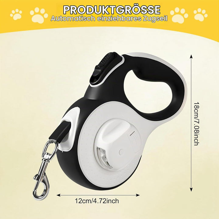 Rollleine Hundeleine 3m für Katzen &amp; kleine Hunde | Hochwertige Hundeleine ausziehbar mit LED Licht