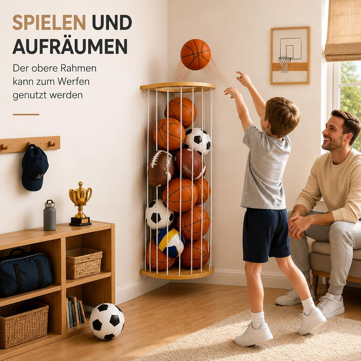 Garage Organizer Ballhalterung Wand - Slackline Ballnetz für 5 Bälle