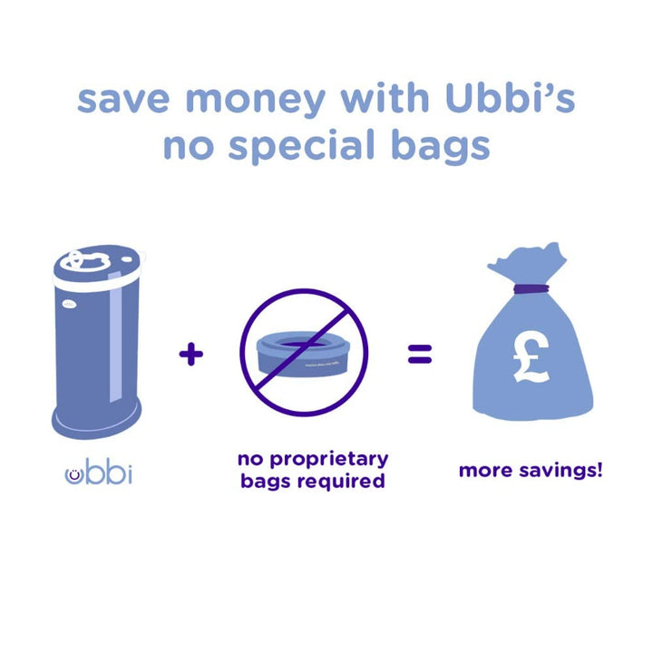 Ubbi Steel Diaper Pail, Odor Locking, No Special Bag Required, Award-Winning, Registry Must-Have, Sl