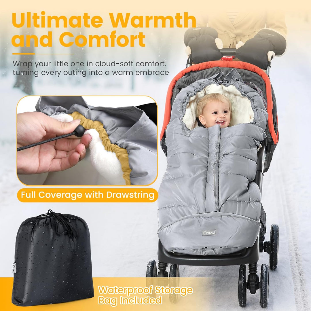 Orzbow Fusssack für Kinderwagen Buggy,Baby Fusssack Schlafsack,Babyfusssack für Babyschale,Winterfus