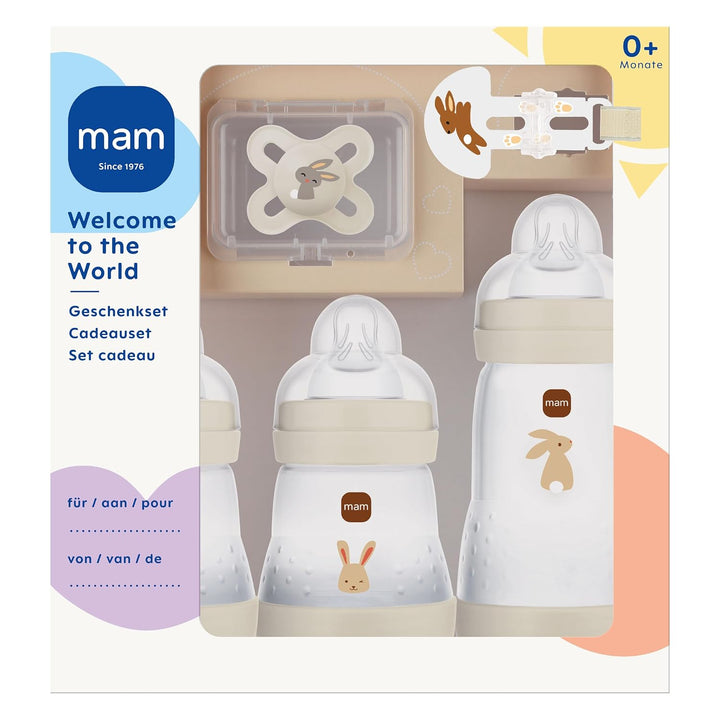 MAM Easy Start Anti-Colic Welcome Set | 0+ Mon | Baby Erstausstattung mit 3 Anti-Colic Babyflaschen