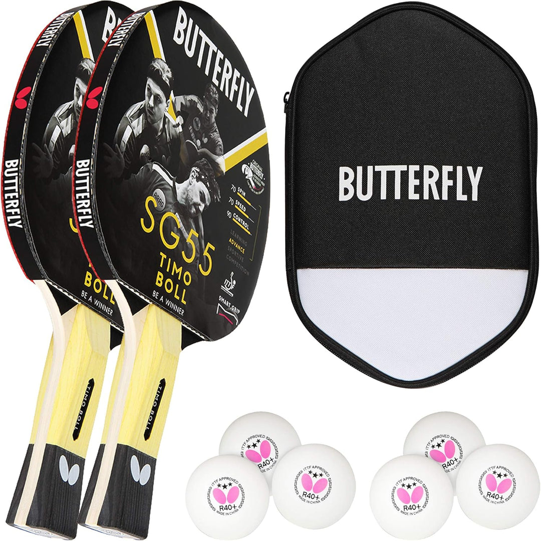 Butterfly® Timo Boll SG55 Tischtennisschläger | Tischtennis Racket Bat Hobby Training | geübte Freiz