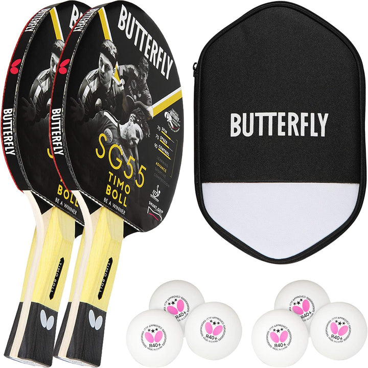Butterfly® Timo Boll SG55 Tischtennisschläger | Tischtennis Racket Bat Hobby Training | geübte Freiz
