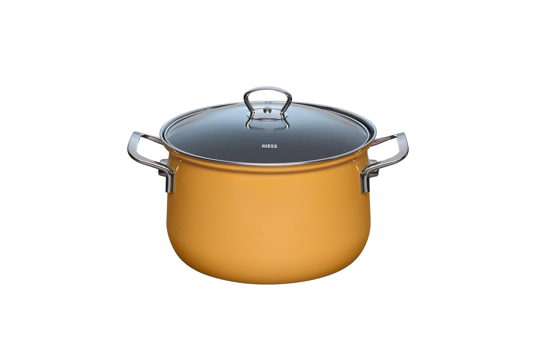 Riess, 0659-113, Fleischtopf mit Glasdeckel 24cm, 6 L, Nouvelle, ORANGE, LBH 33,3 x 25,8 x 22,5cm, G