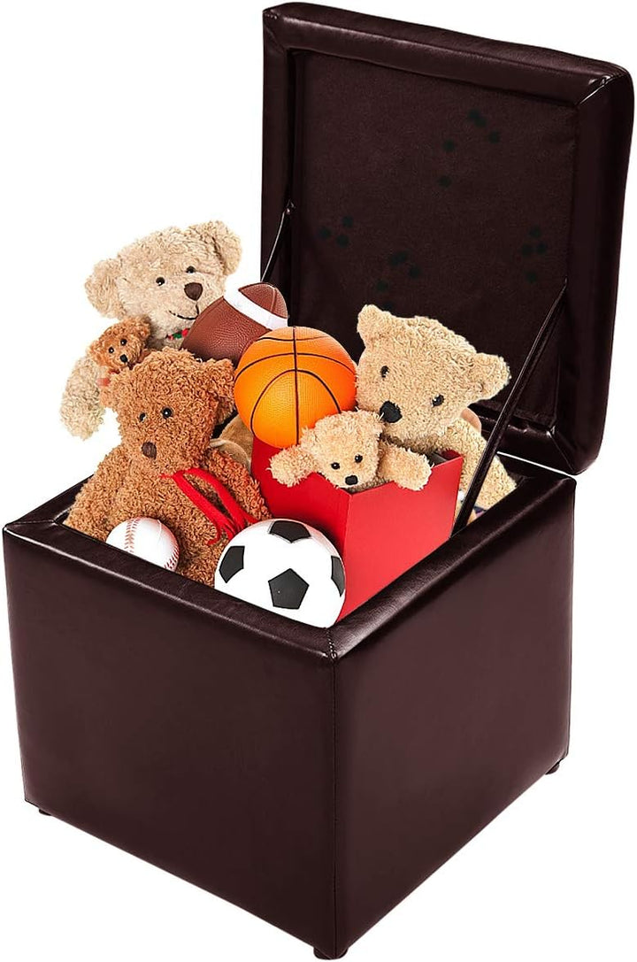 GIANTEX Sitzhocker mit Stauraum, Sitzwürfel Sitzbox auS PU, Sitztruhe Sitzcube Aufbewahrungsbox Fuss