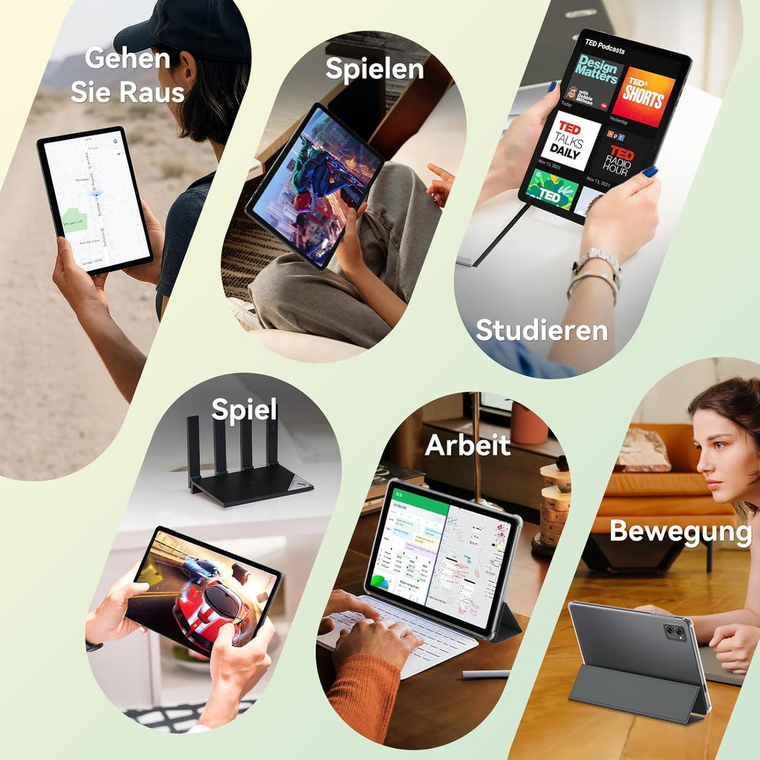 Tablet mit Tastatur Android 16 - Gemini AI, 24GB RAM + 256GB ROM (2TB TF), Tablet 10 Zoll, 5000mAh A