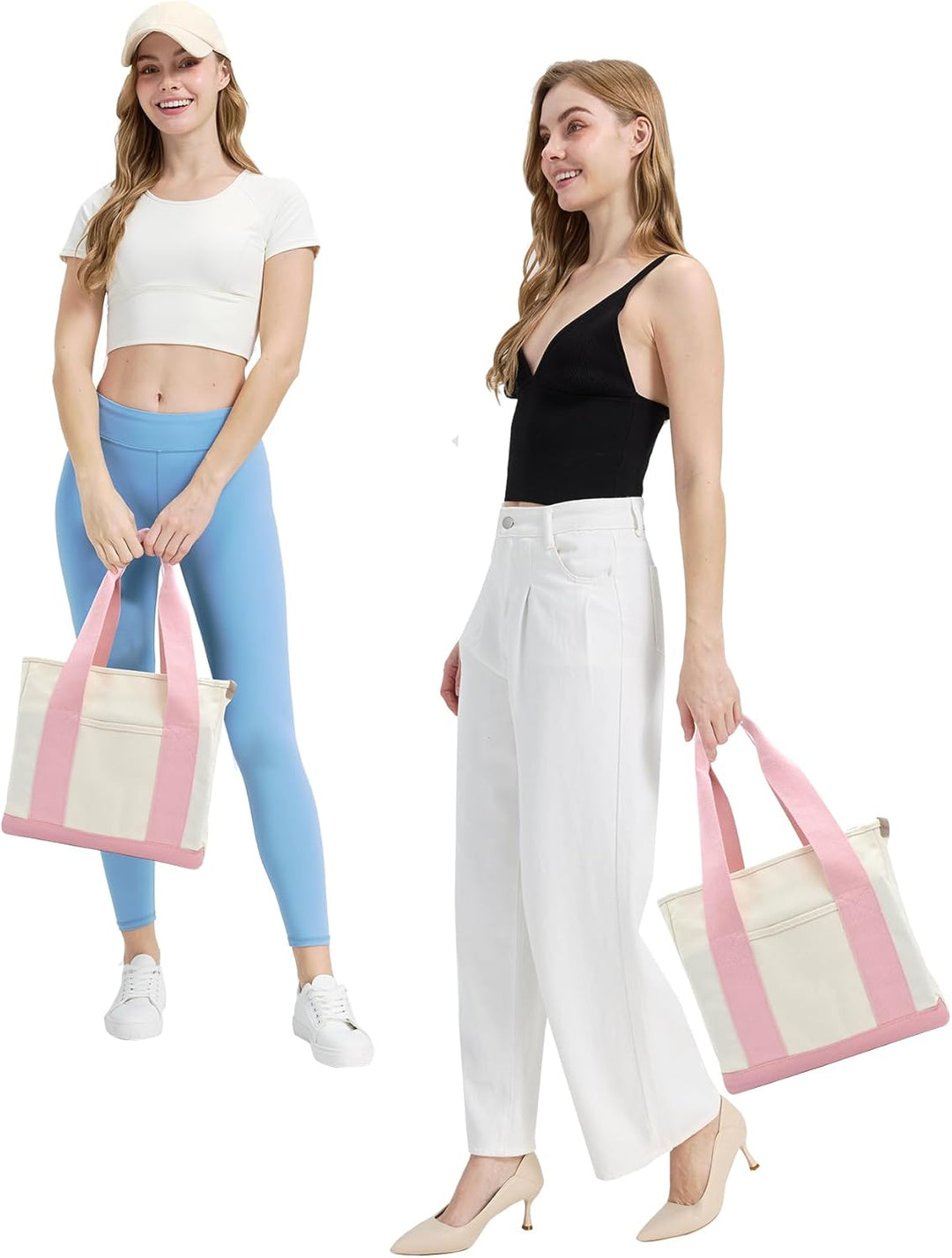 TeeYee Damen Mittelgross Handtasche Canvas Satchel Tote Bag Schultertasche Shopper für Bücher Alltag