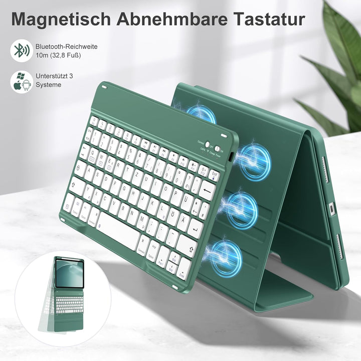 Hülle mit Tastatur für iPad Air 11 Zoll M3 2025 M2 2024/Air 5 Generation 2022 4. 2020 10,9 Zoll, Mag