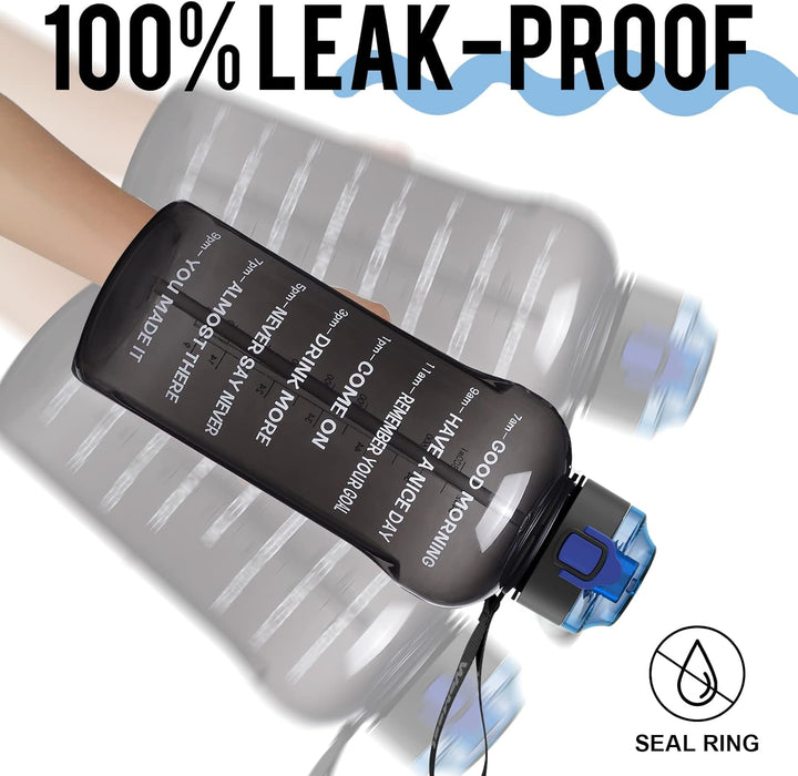 WEMEET Trinkflasche mit Fruchtfilter 2 Liter, [BPA Frei Tritan] Wasserflasche mit Zeitmarkierung, 20