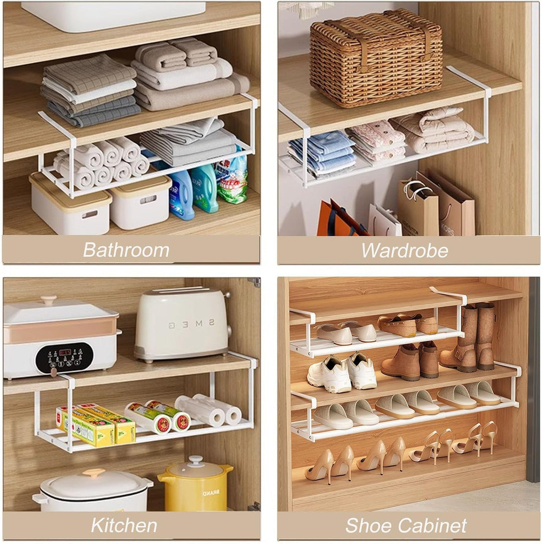 ViWaVee Hängendes Schuhregal Organizer im Schrank, Erweiterbarer 40-70cm Regal Organizer unter den S