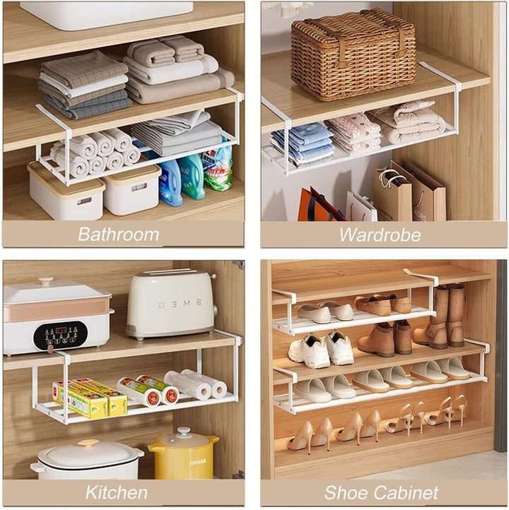 ViWaVee Hängendes Schuhregal Organizer im Schrank, Erweiterbarer 40-70cm Regal Organizer unter den S
