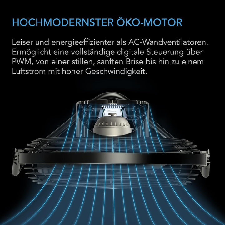 AC Infinity CLOUDLIFT S12 – Industrieller Wandventilator 300 mm mit kabellosem 10-Stufen-Drehzahlreg