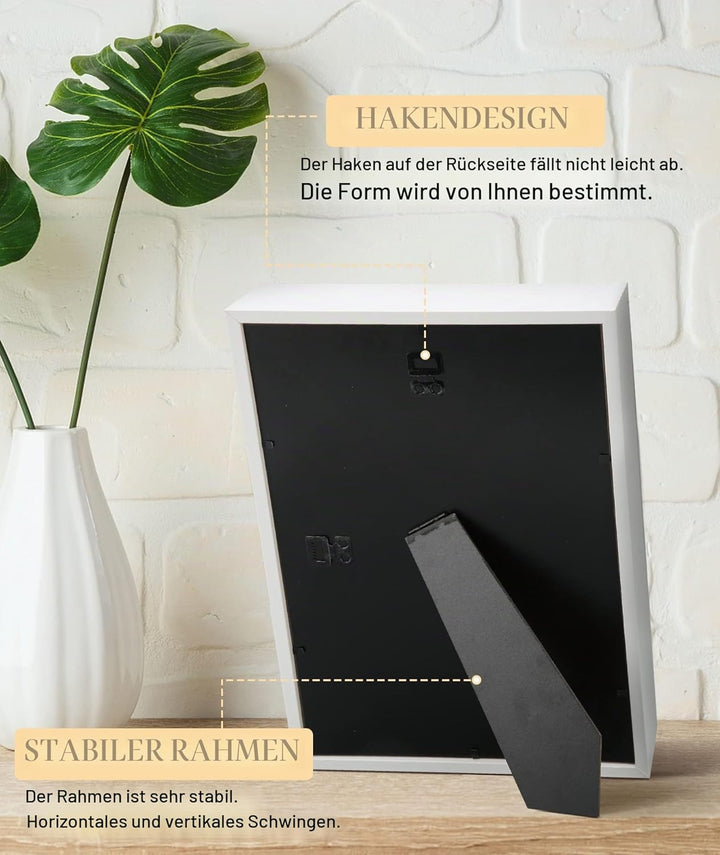 3D Bilderrahmen 23 x 32 cm,Bilderrahmen tief 6cm für Objekte bis 6cm,Tiefer Rahmen mit Transparente