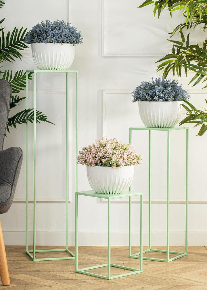 HowHomely Blumenständer Metall Rosa 100 cm Hoch - Solider und Robuster Blumenhocker Metall - Pflanze