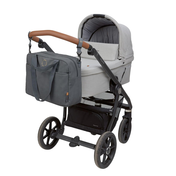 LÄSSIG Baby Wickeltasche mit Tragegriff und Wickelunterlage, Kinderwagenbefestigung, wasserabweisend