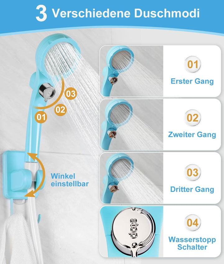 WADEO Tragbare Campingdusche Akku mit Pumpe, Camping Dusche mit wiederaufladbarem Akku [6000-8000mAh