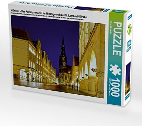 CALVENDO Puzzle Münster - Der Prinzipalmarkt, im Hintergrund die St. Lamberti-Kirche 1000 Teile Lege