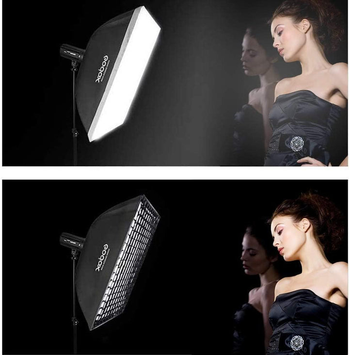 GODOX Unisex-Erwachsene Sb-fw6090-60x90 Cm Softbox W. Grid 60x90 Cm, Schwarz, One Size