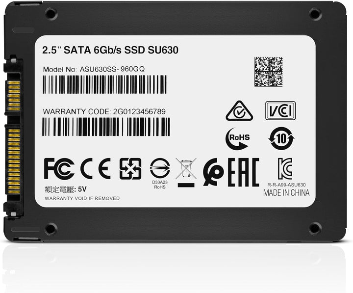 ADATA Ultimate SU630 - 960 GB, interne Solid-State-Drive mit QLC-3D-NAND-Flash, 2.5 Zoll, schwarz, 9