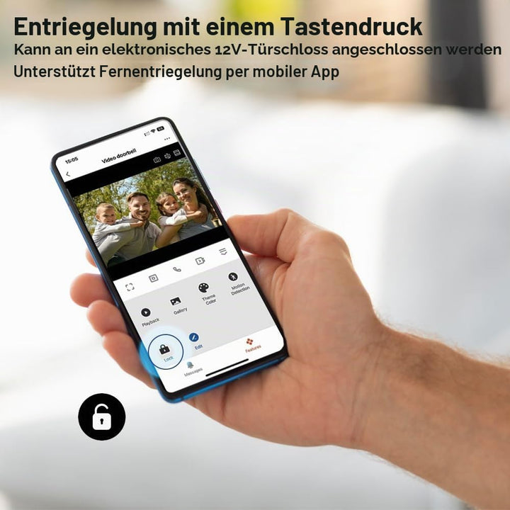 ANJIELO SMART (4-Draht) 1080P visuelle Türsprechanlage Kamera mit 7-Zoll-Touchscreen visuelle Türspr